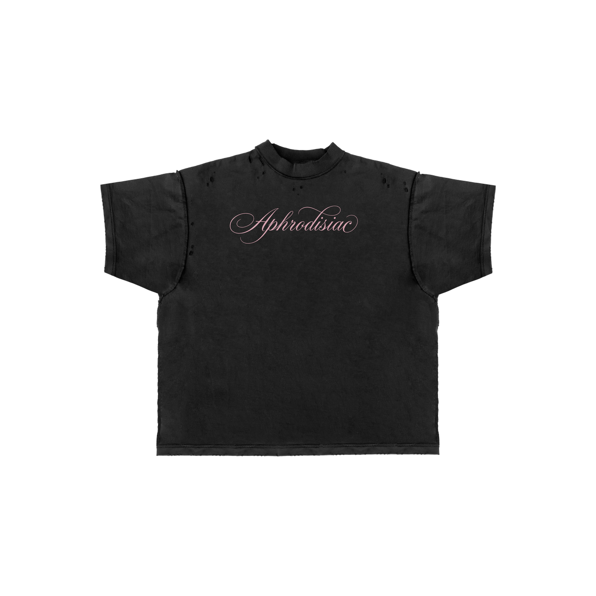 Premium Distressed Tee in Black