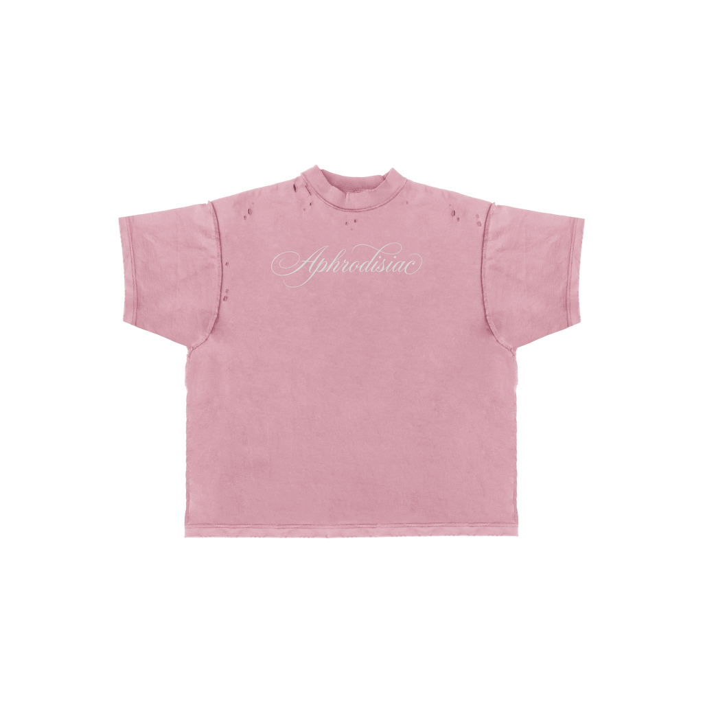 Premium Distressed Tee in Pink